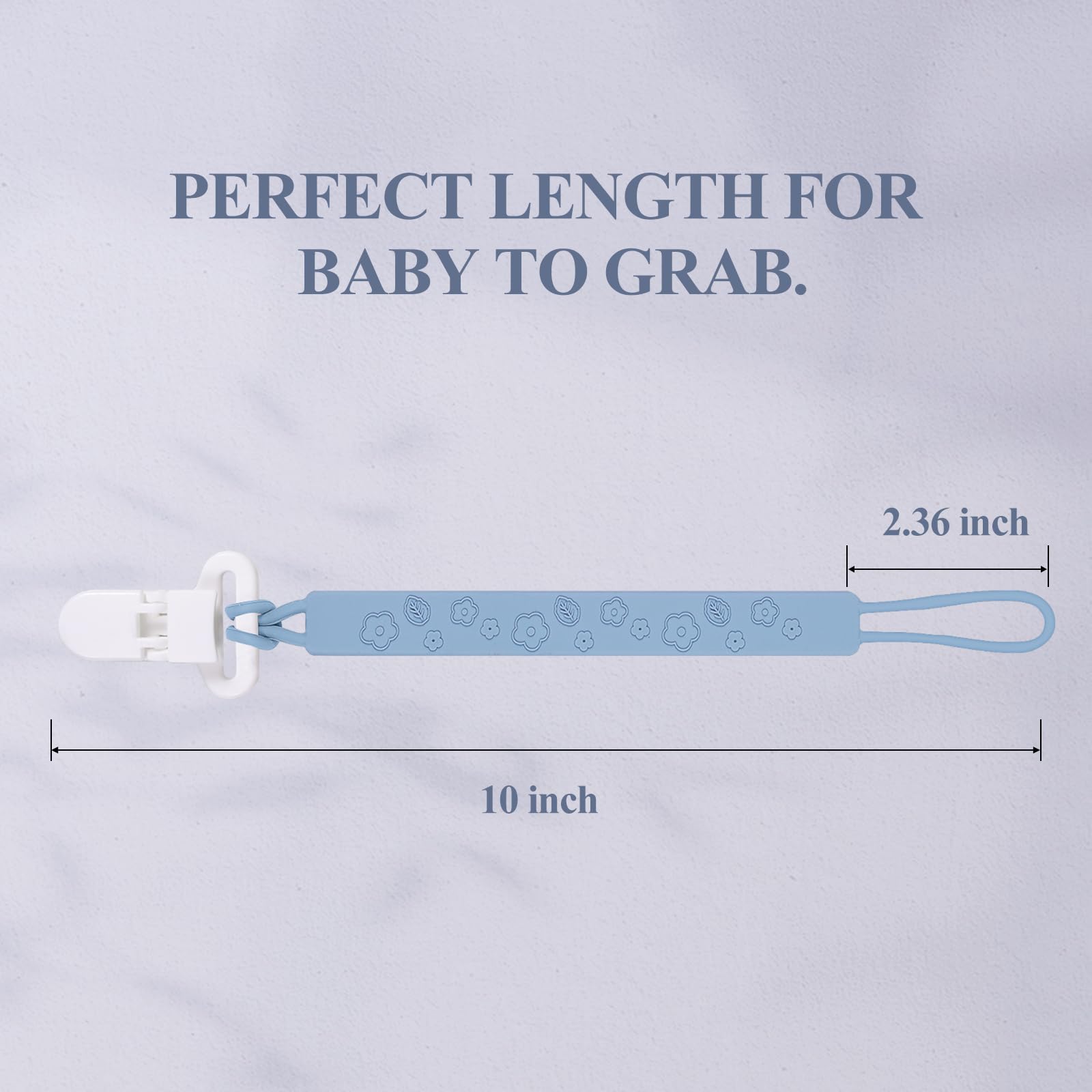 AmazingM silicone pacifier clip close-up highlights durable design and easy cleaning.