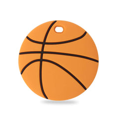 AmazingM basketball teether close-up showing textured silicone for gum soothing