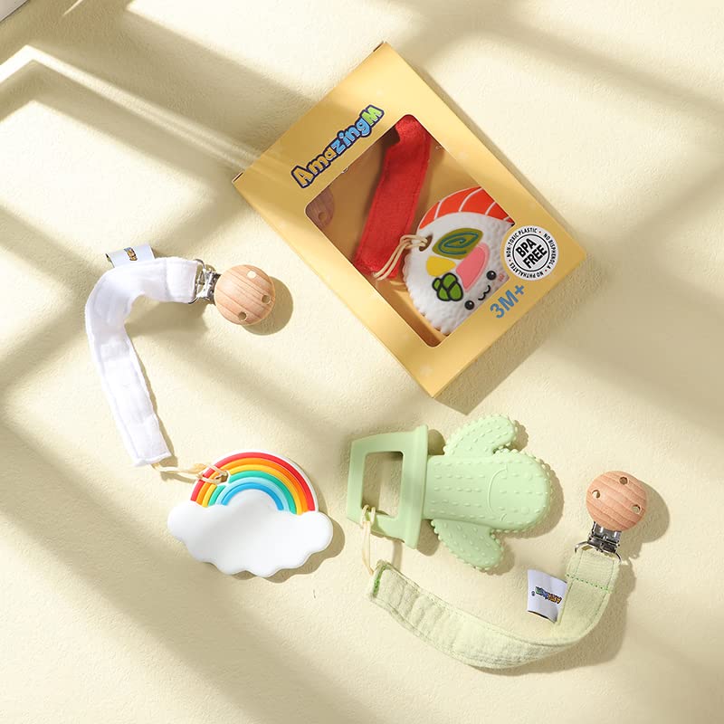 AmazingM sushi teether gift set packaging ideal for baby showers.
