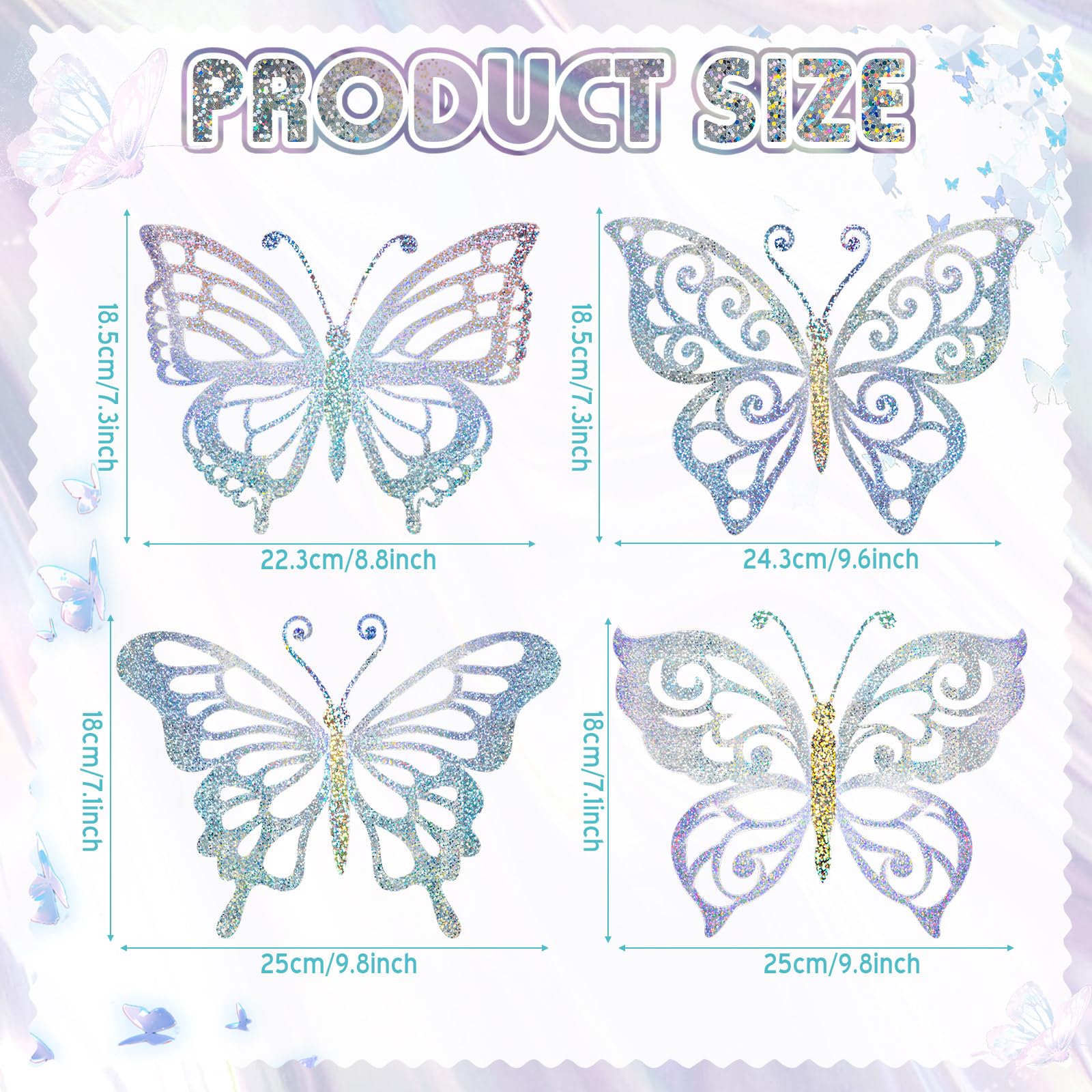 AmazingSpark sliver butterfly ornaments with 3D laser-cut shimmer under light