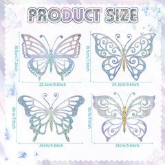 AmazingSpark sliver butterfly ornaments with 3D laser-cut shimmer under light
