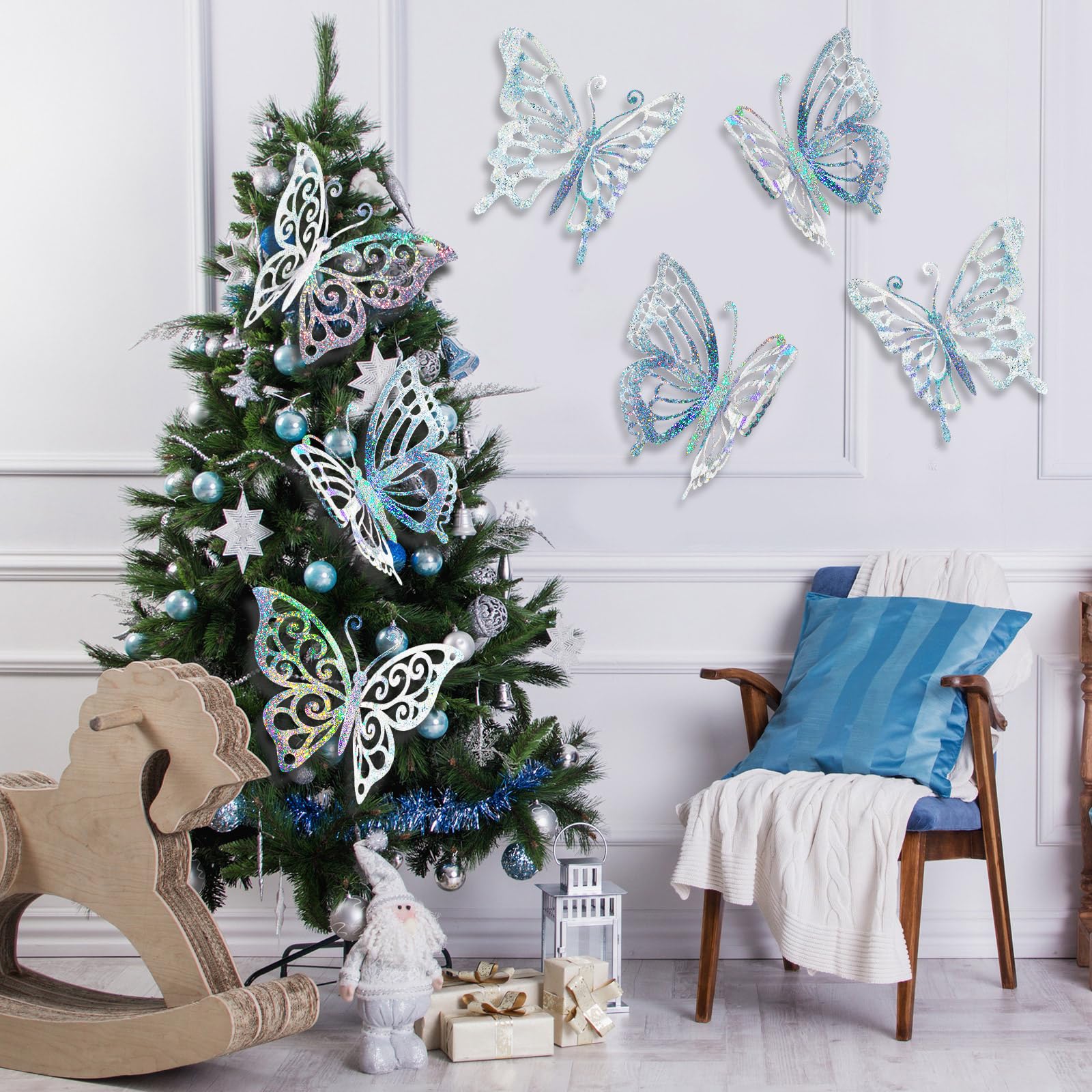 AmazingSpark large sequined butterflies used as wedding photo backdrop