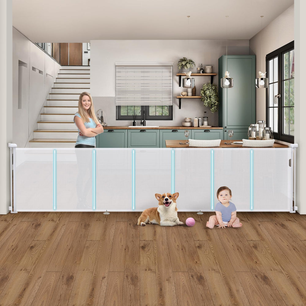 AMAZKRUS 140-inch gate extended creates a wide safe play area for kids and pets.