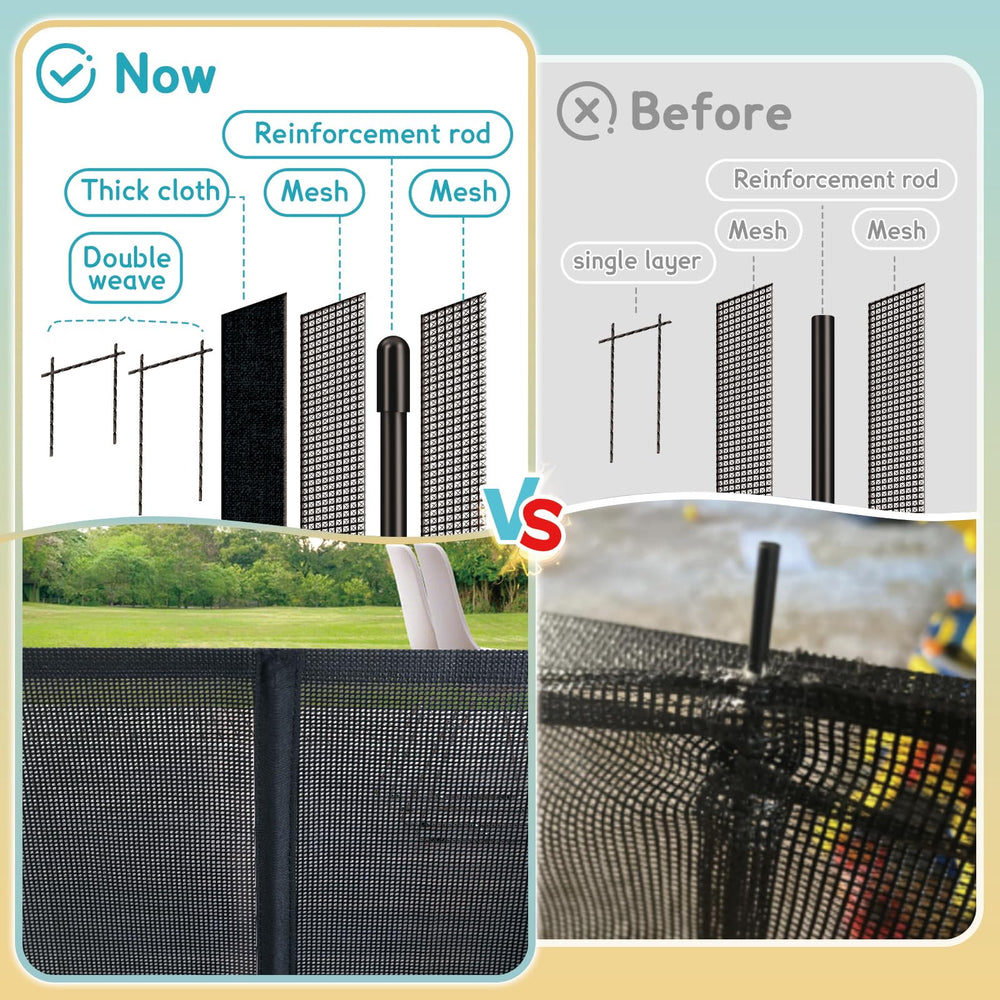 AMAZKRUS 34-inch-tall mesh detail reveals sturdy fabric and easy-to-clean surface.