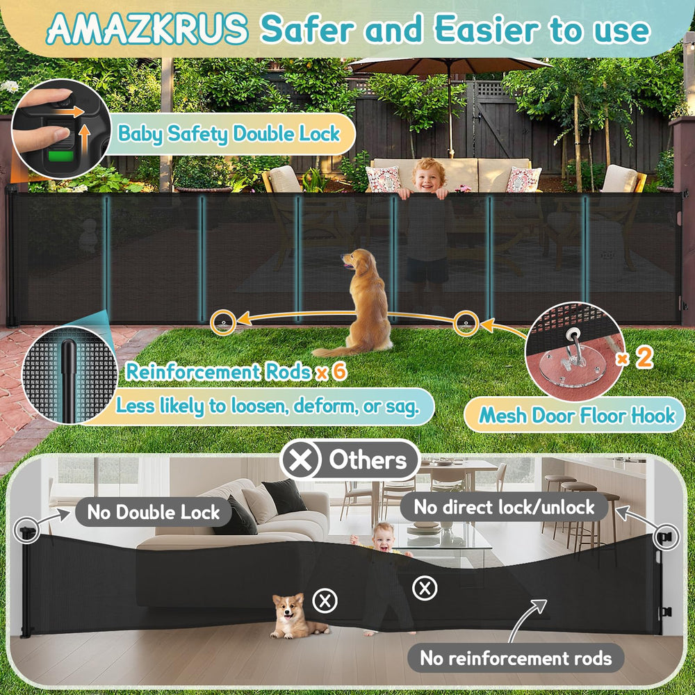AMAZKRUS 42in tall gate extended-length for busy family spaces