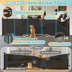 AMAZKRUS 42-inch tall gate blocks access while keeping sightlines clear.