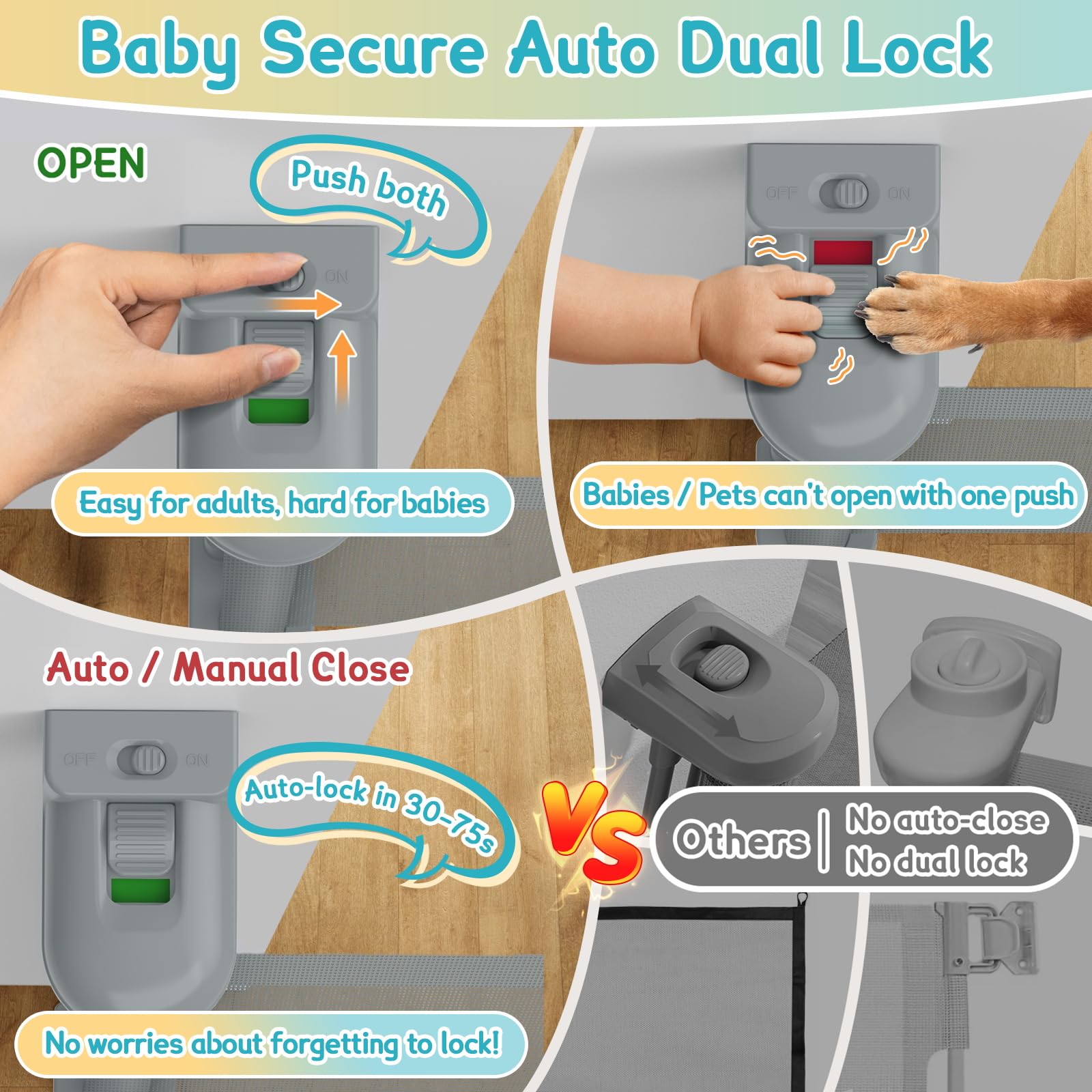 AMAZKRUS auto double-lock enables one-handed operation