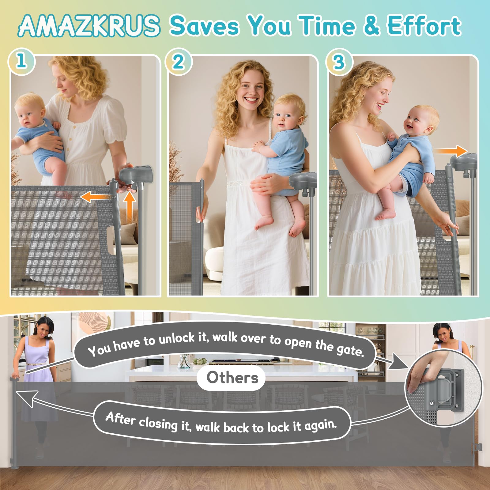 AMAZKRUS adjustable bottom brackets fitting baseboards for easy installation.