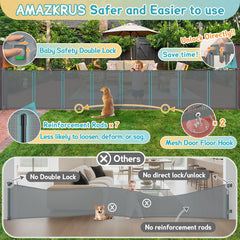 AMAZKRUS 42-inch tall gate shown fitting a doorway with safe height.