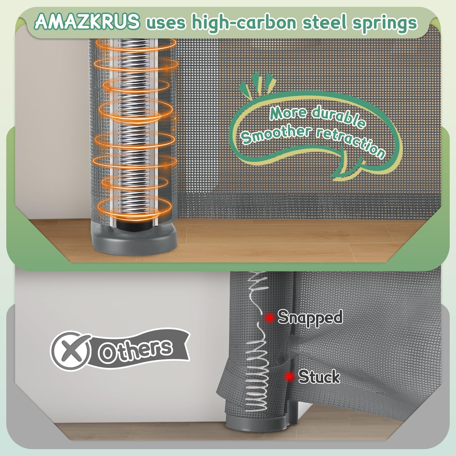 AMAZKRUS fiberglass reinforcement rod detail shows stronger rigidity and durability.