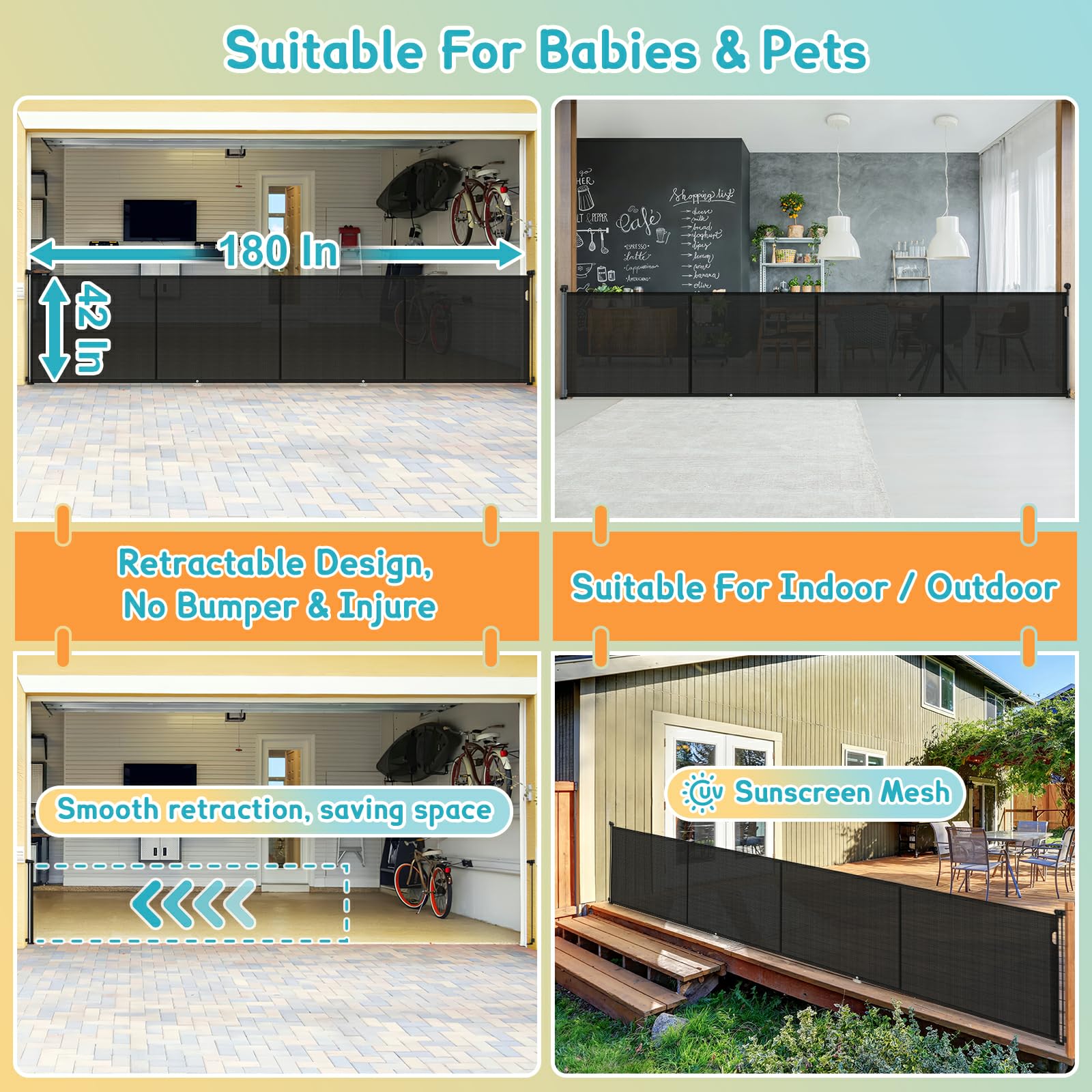 AMAZKRUS retractable design suits indoor and outdoor setups.