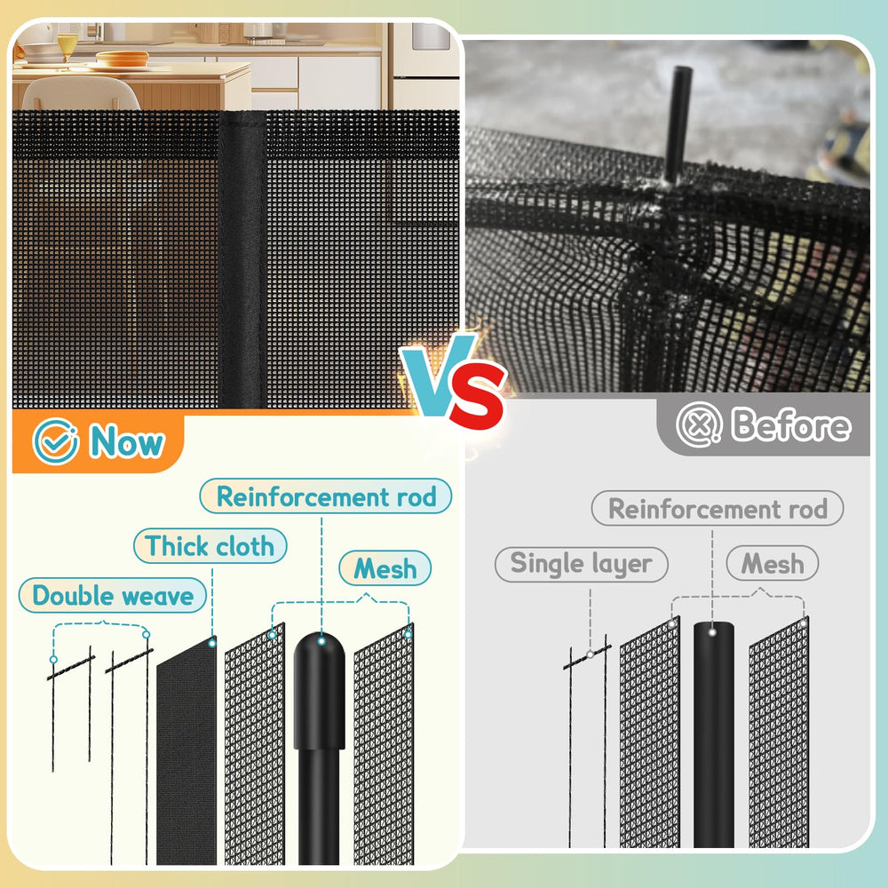 AMAZKRUS indoor/outdoor retractable gate blends with decor while keeping children and pets safe