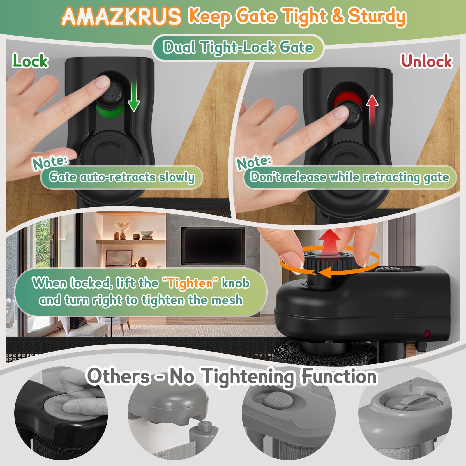 AMAZKRUS gate locking mechanism for secure smooth operation