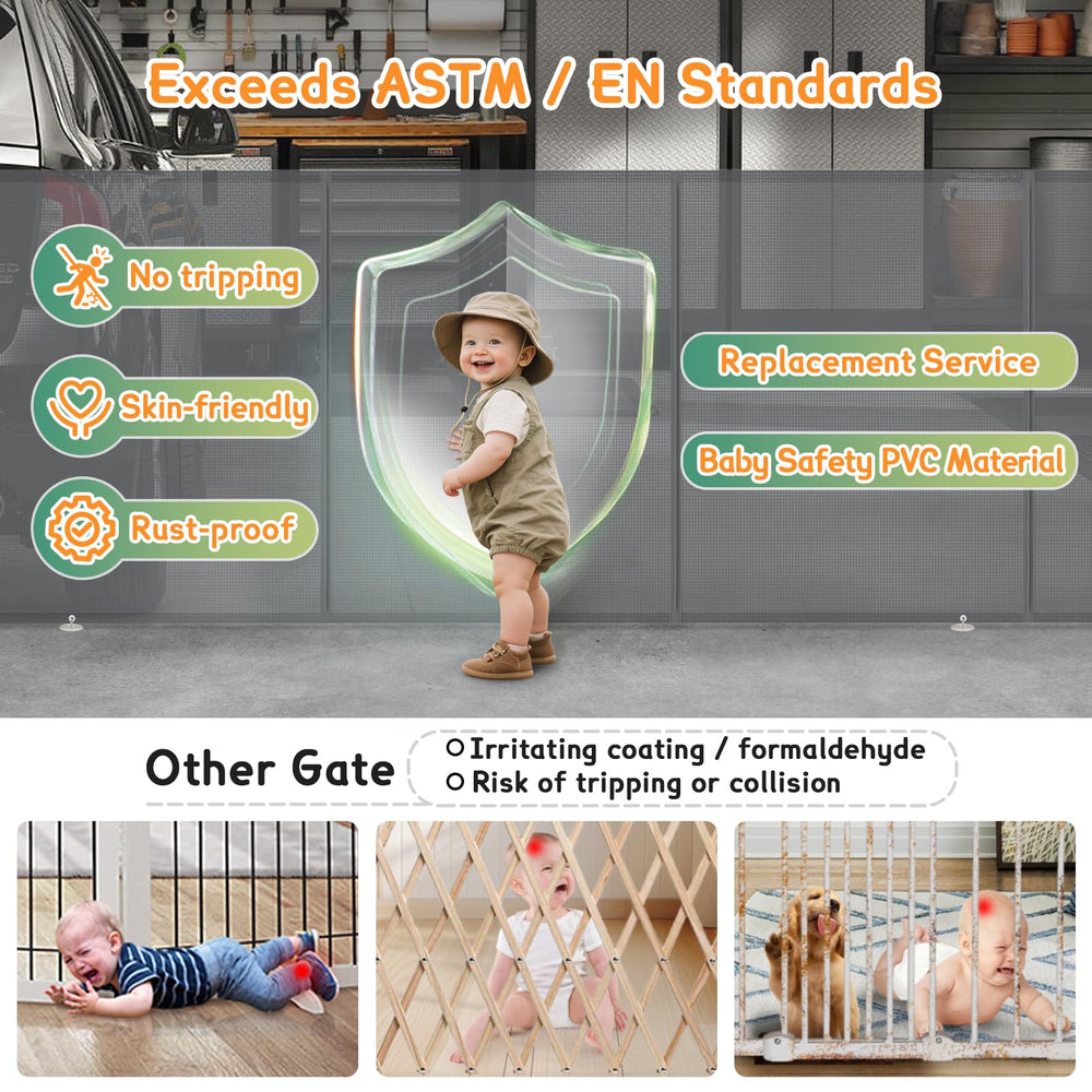 AMAZKRUS outdoor indoor use gate suited for patios and decks to safely contain pets.