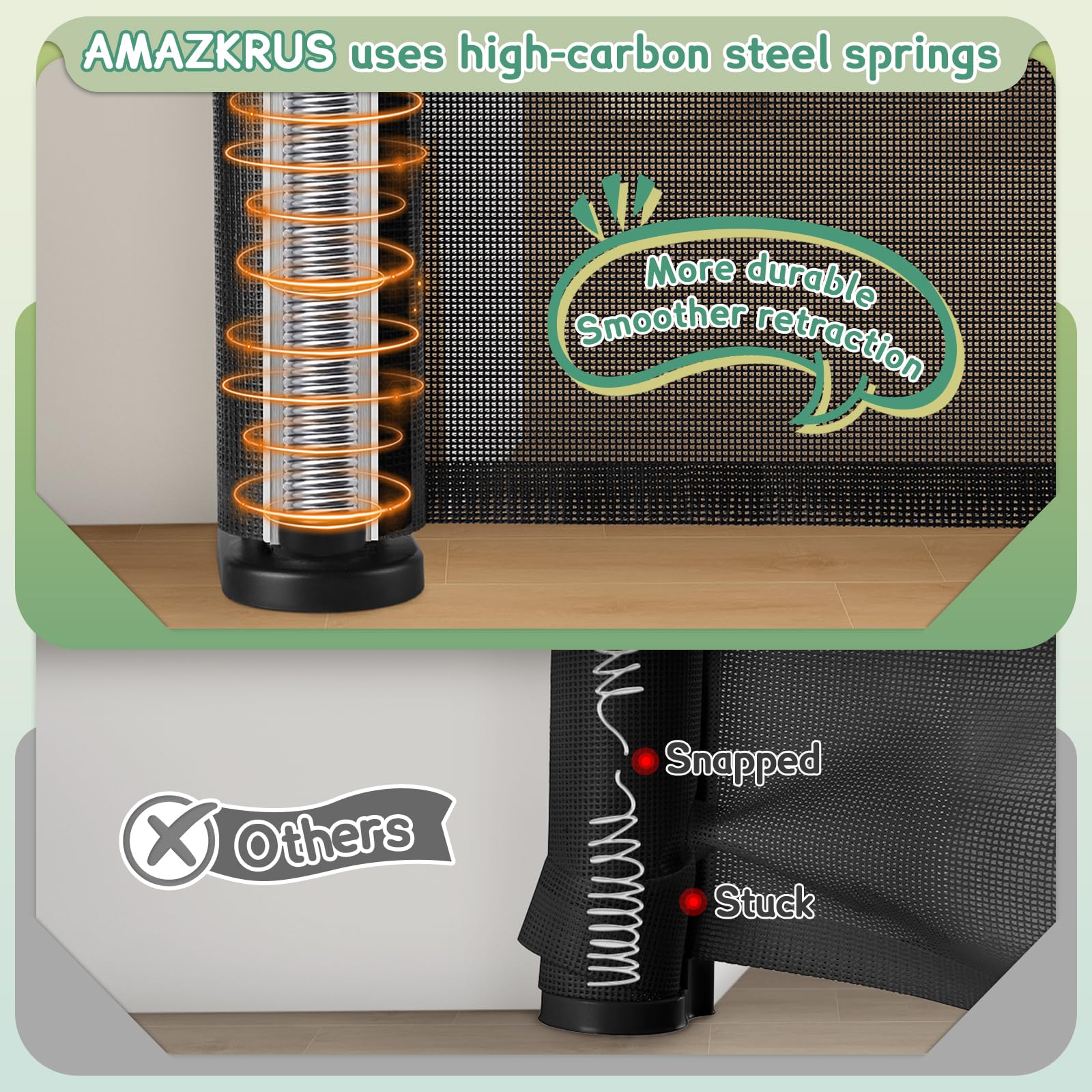 AMAZKRUS mesh with fiberglass-reinforced rods adds durability