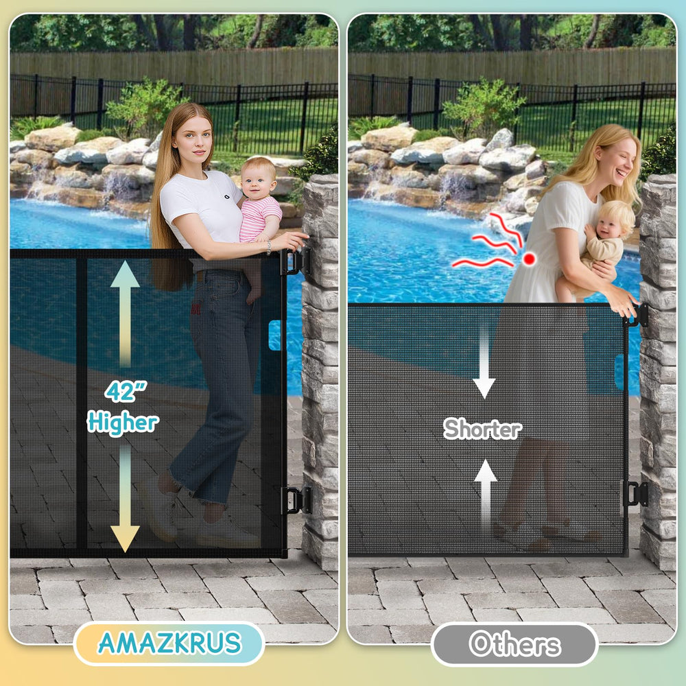 AMAZKRUS retractable gate keep open yet child-safe in living space