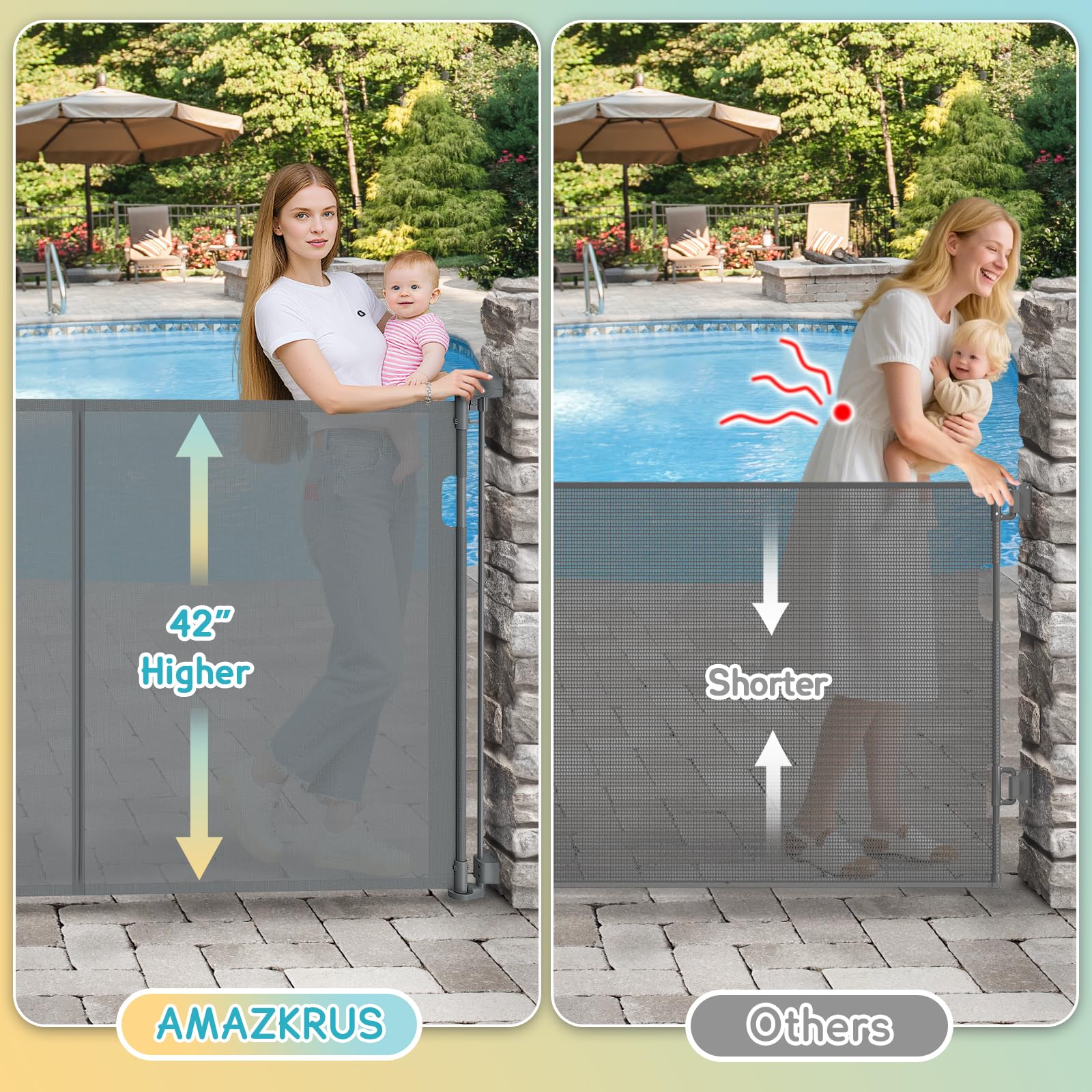 AMAZKRUS sleek, modern gate design blends with home decor while securing spaces.