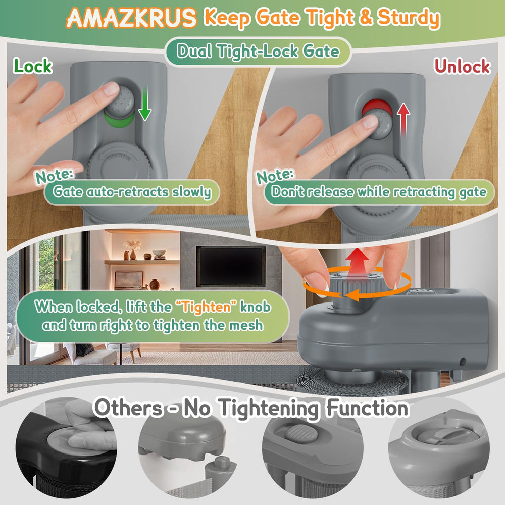 AMAZKRUS tightening-lock mechanism highlights easy, secure operation.