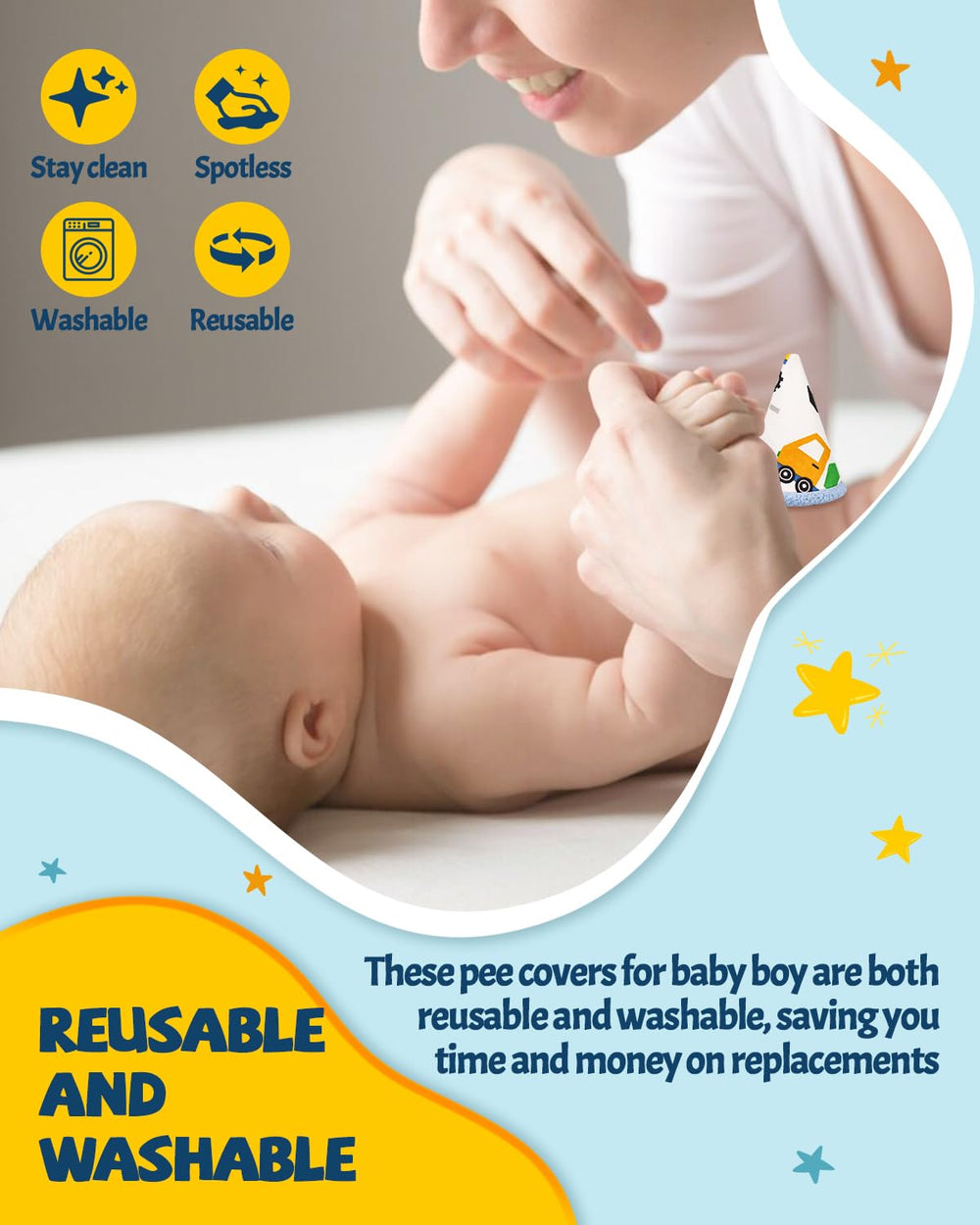 AMAZYC-US pee covers cotton exterior durable and washable for busy families