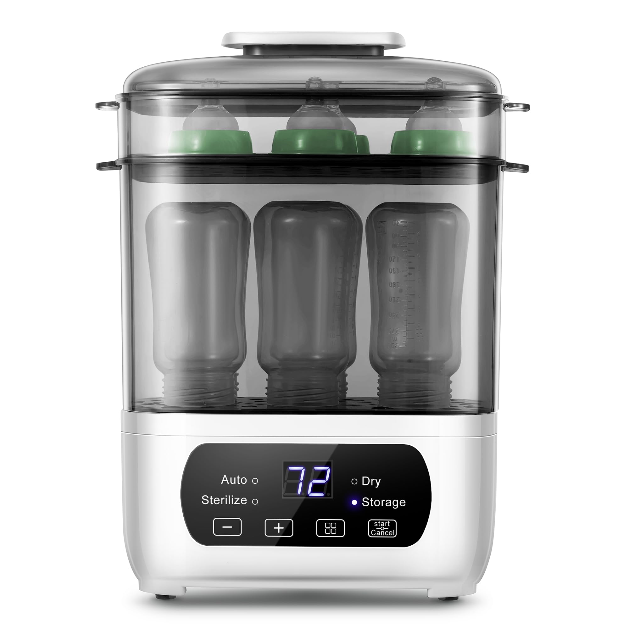 AMZBABYCHEF bottle steamer-dryer front view for quick, hygienic bottle prep.