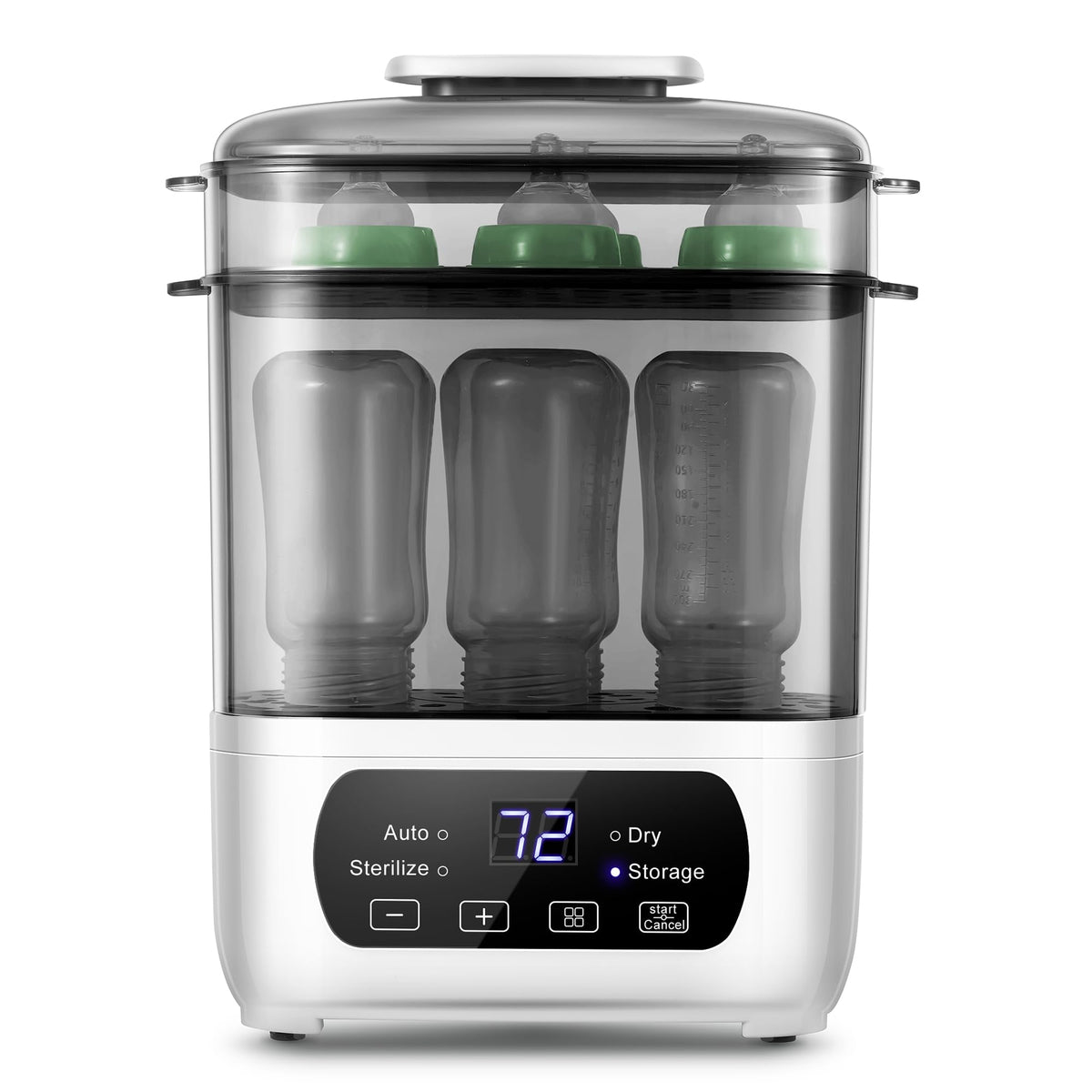 AMZBABYCHEF bottle steamer-dryer front view for quick, hygienic bottle prep.