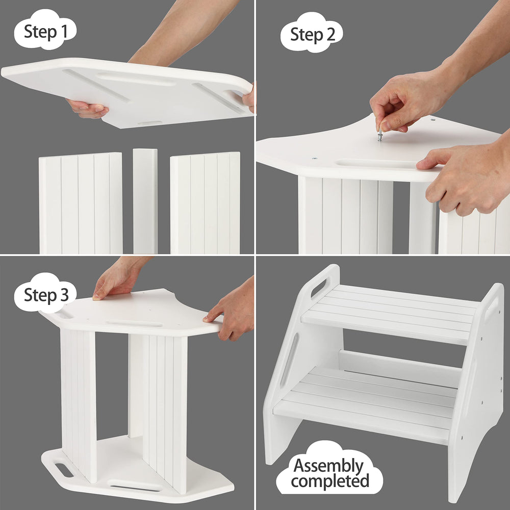 AMBIRD bamboo stool non-slip-pads closeup highlights secure footing on slippery surfaces