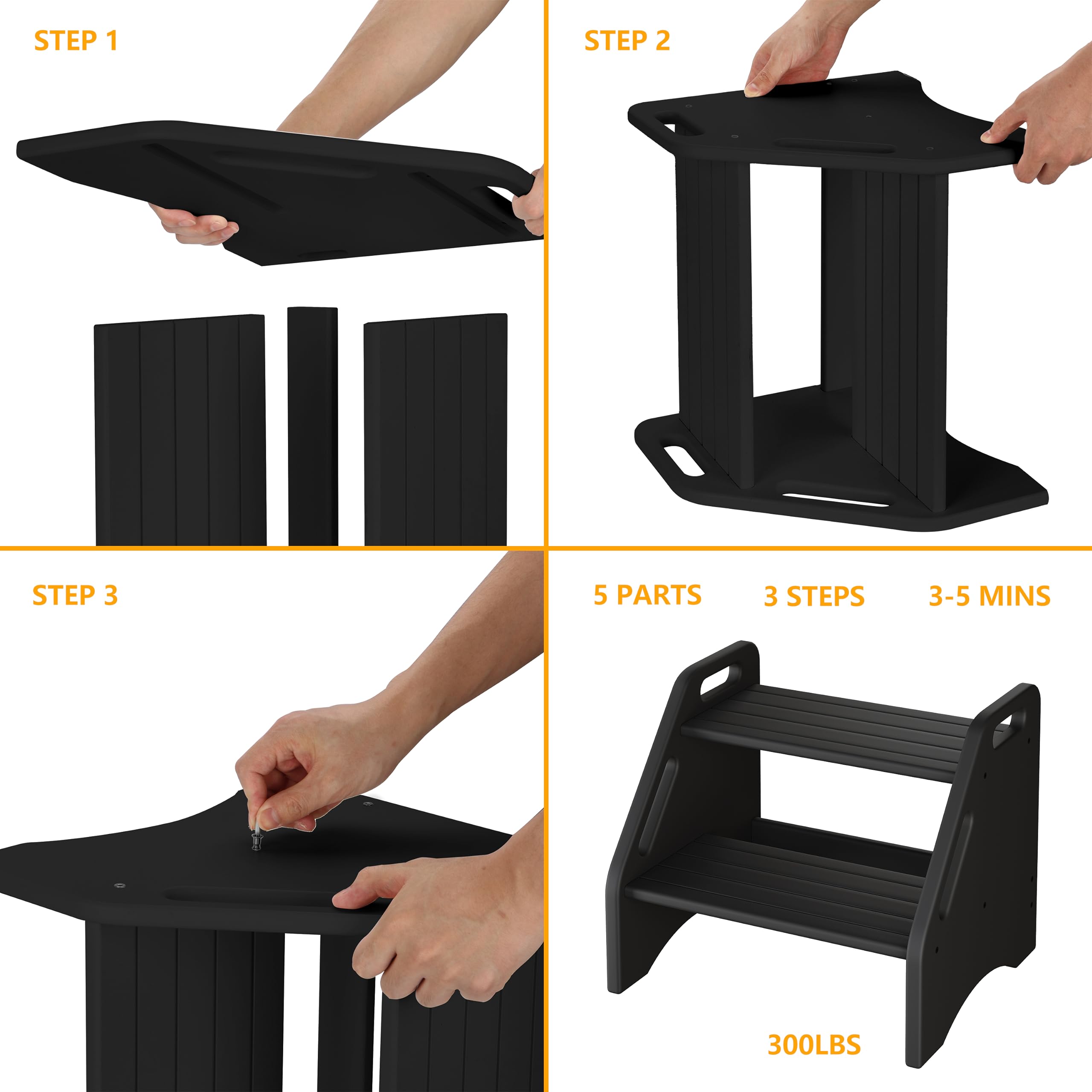 AMBIRD step stool in kitchen or bathroom setup for improved reach