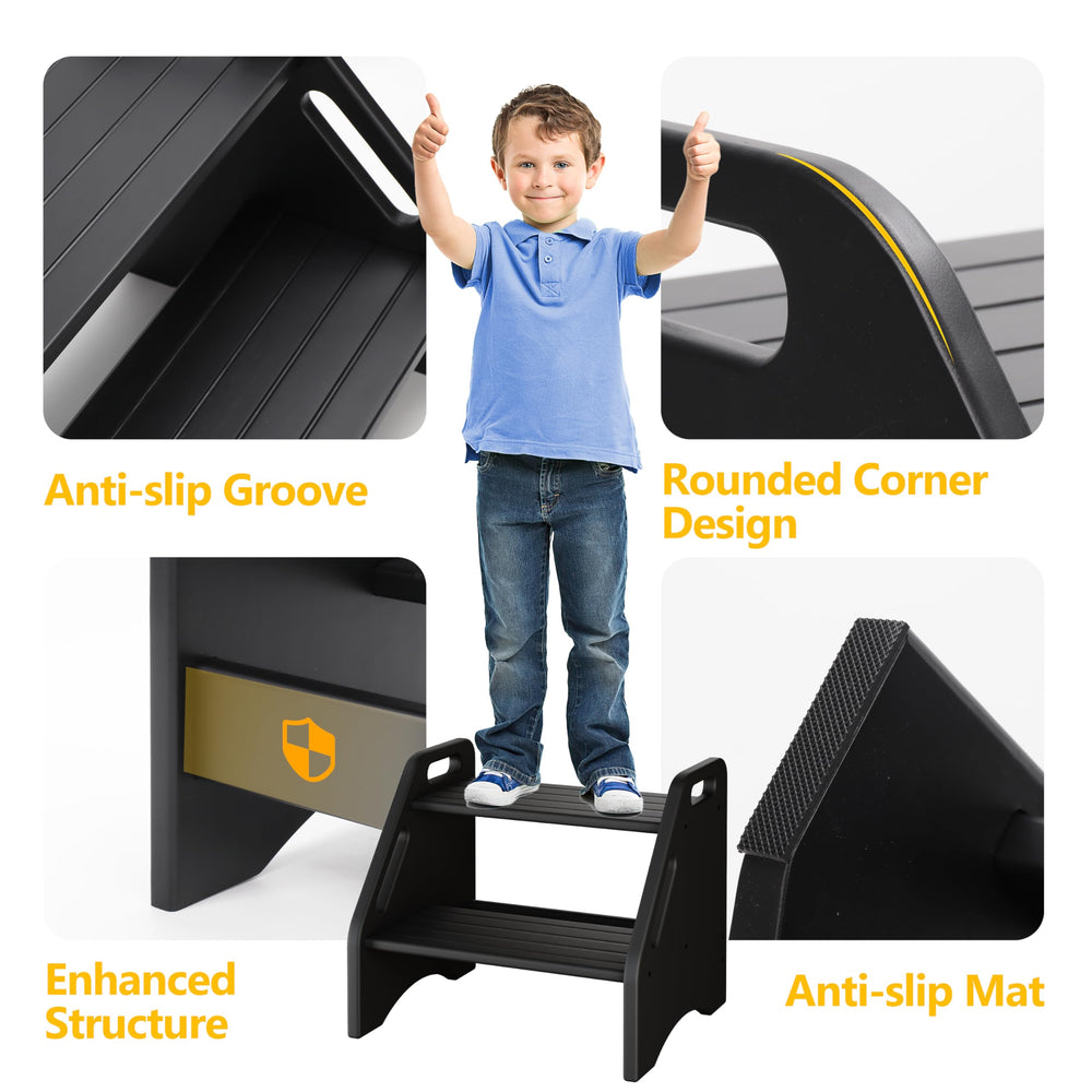 AMBIRD step stool with non-slip pads prevents slips on wet or tiled floors