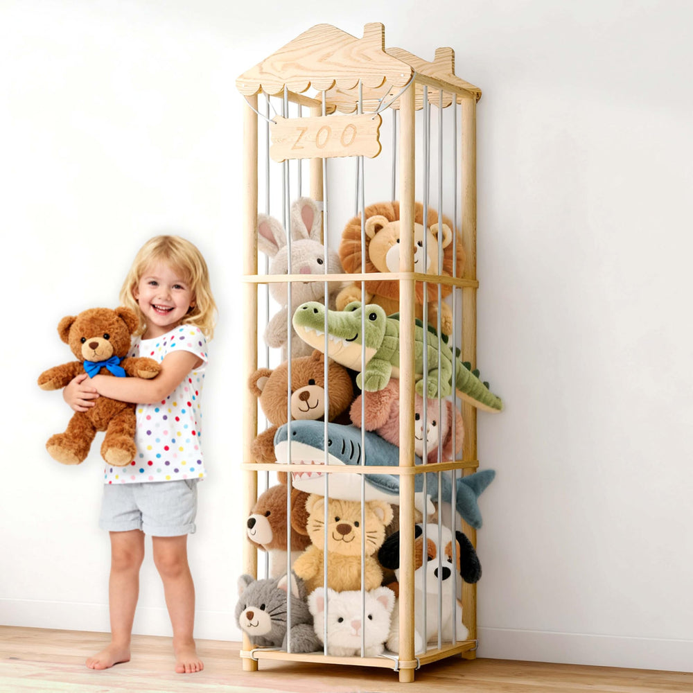 AMBIRD stuffed animal storage house design keeps plush toys neatly accessible