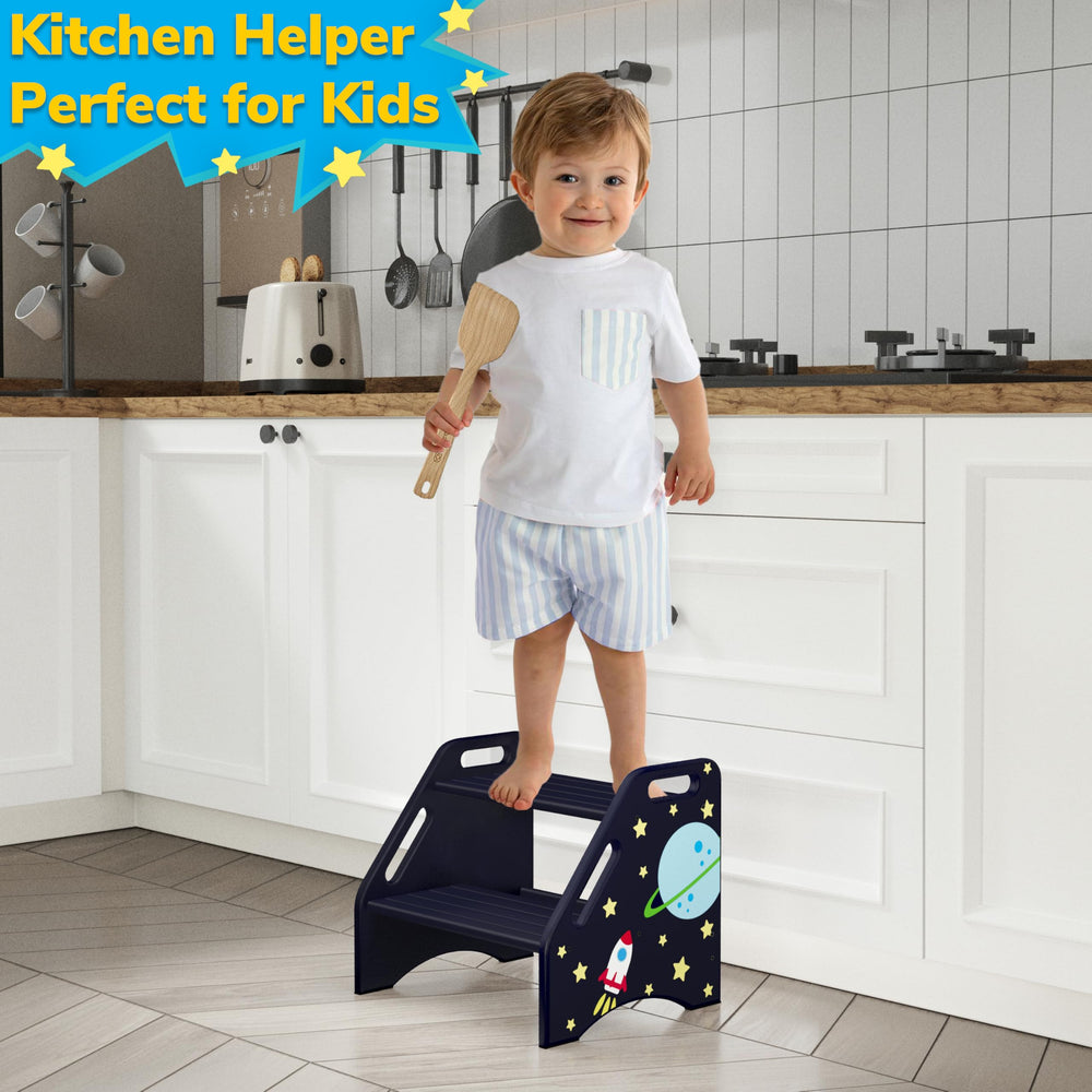 AMBIRD toddler step stool assembly process shows easy setup in minutes