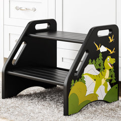 AMBIRD toddler step stool with dinosaur adventure design aiding imaginative play and reach