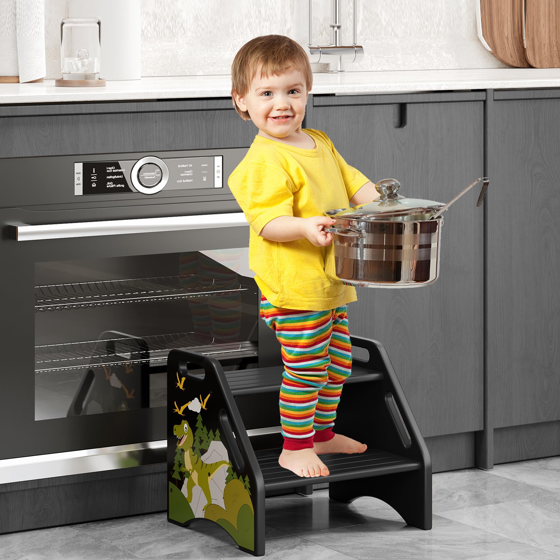 AMBIRD versatile toddler stool for kitchen, bedroom, and living spaces