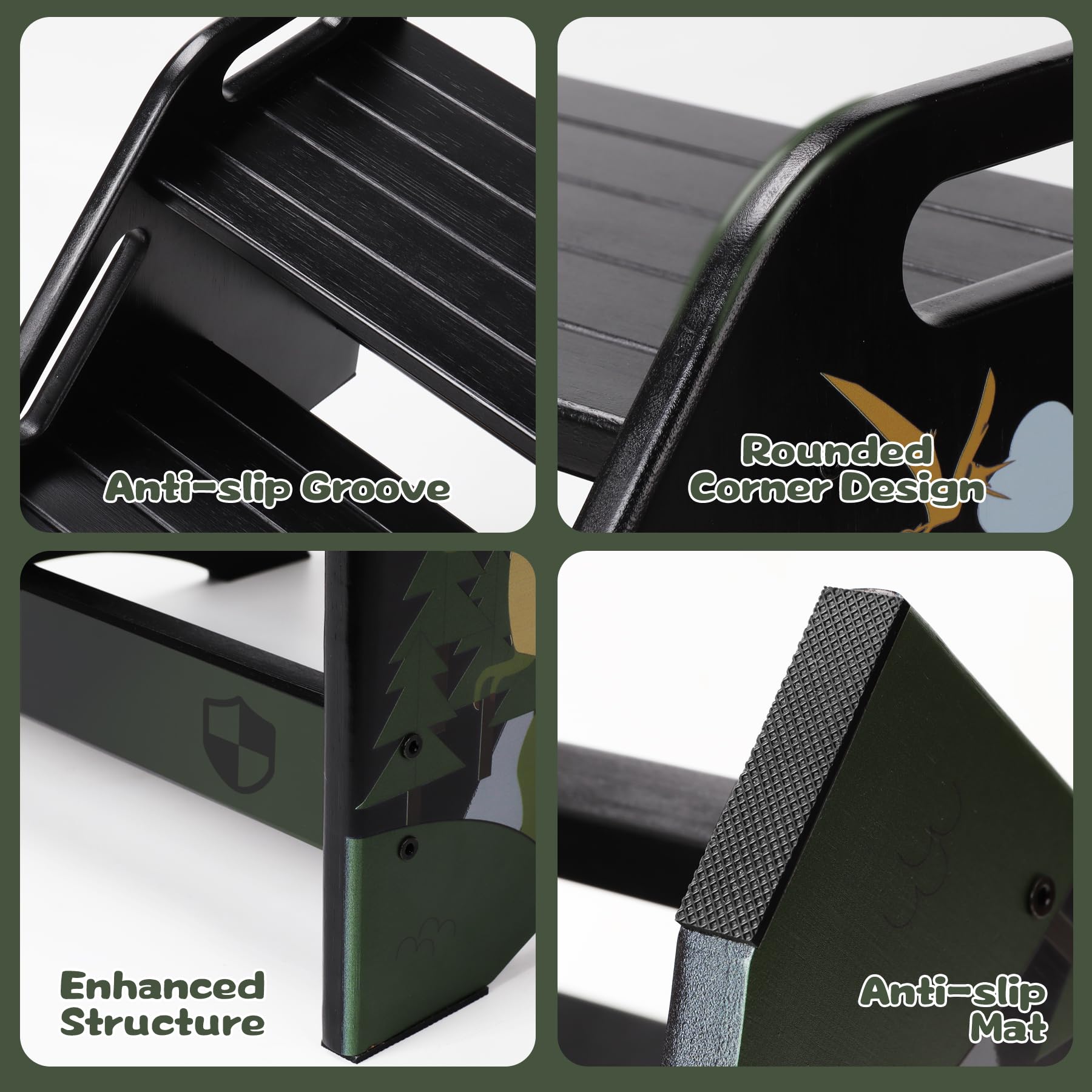 AMBIRD toddler step stool with easy assembly for quick setup