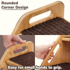 AMBIRD wooden step stool 13-2-inch height provides approachable height for toddlers and adults