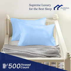 Ambition Home 500-thread-count Egyptian cotton fabric close-up, premium softness and long-lasting durability.