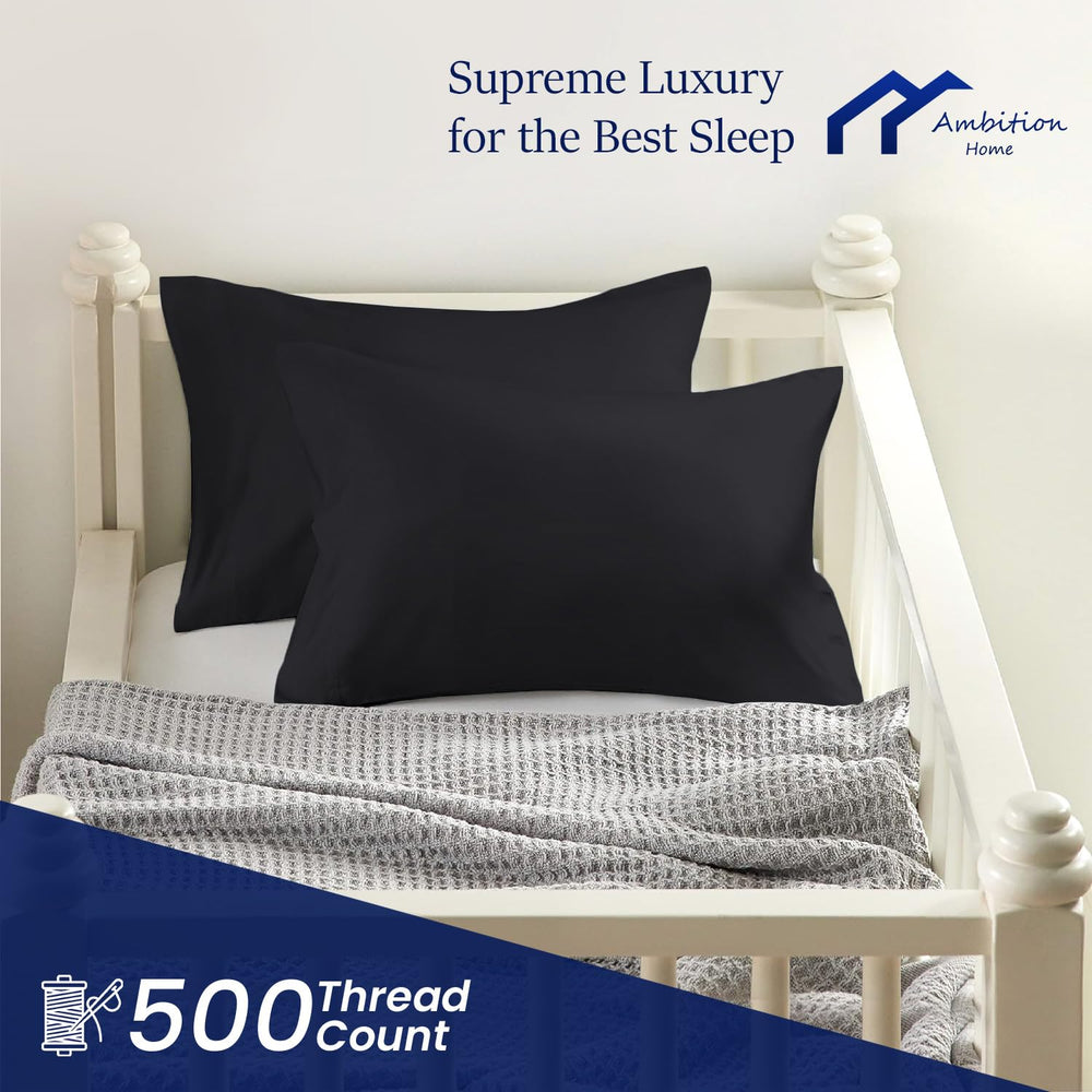 Ambition Home Egyptian cotton fabric closeup—500 thread count softness and durability.