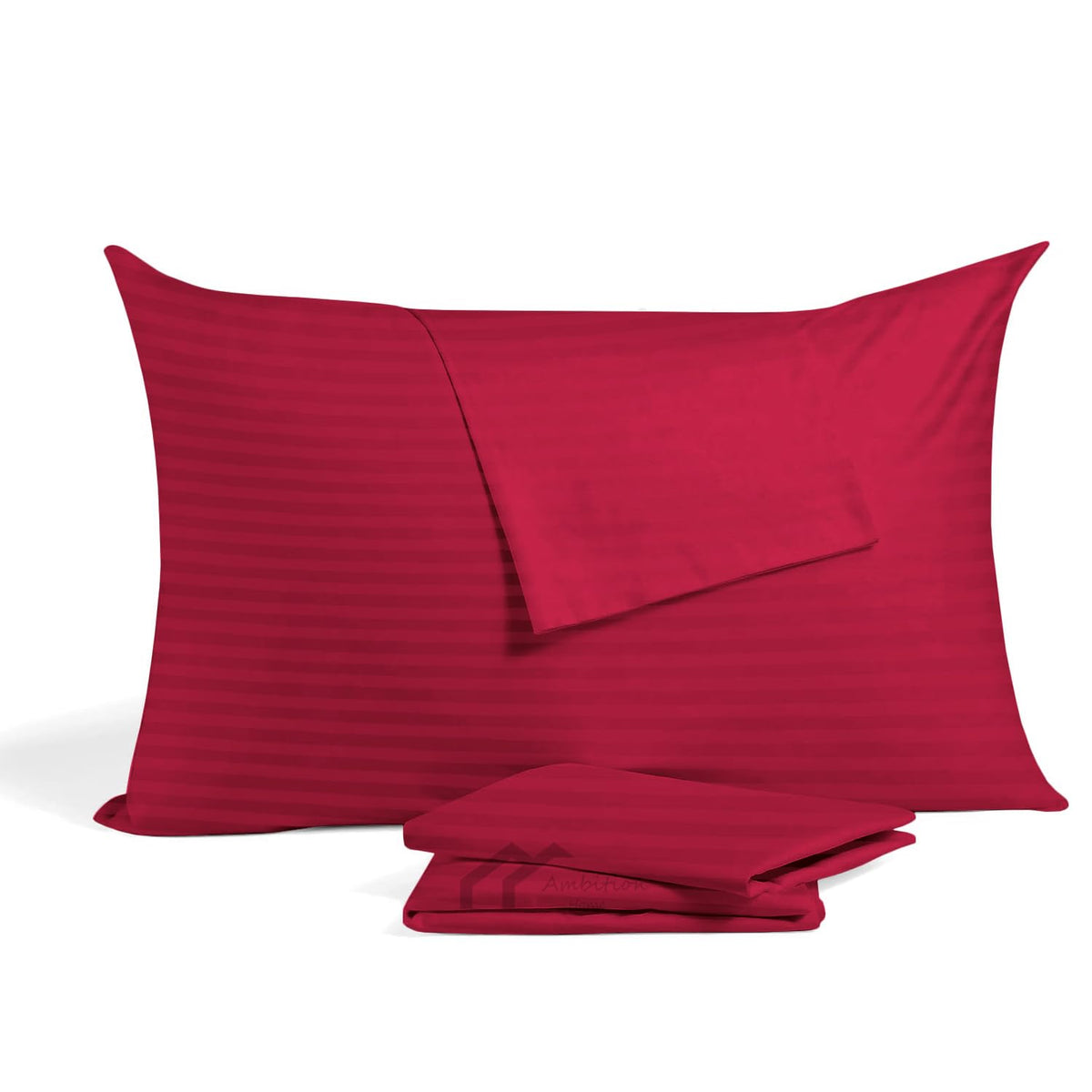 Ambition Home Toddler Pillowcase 13x18 burgundy striped with zipper for secure nightly use.