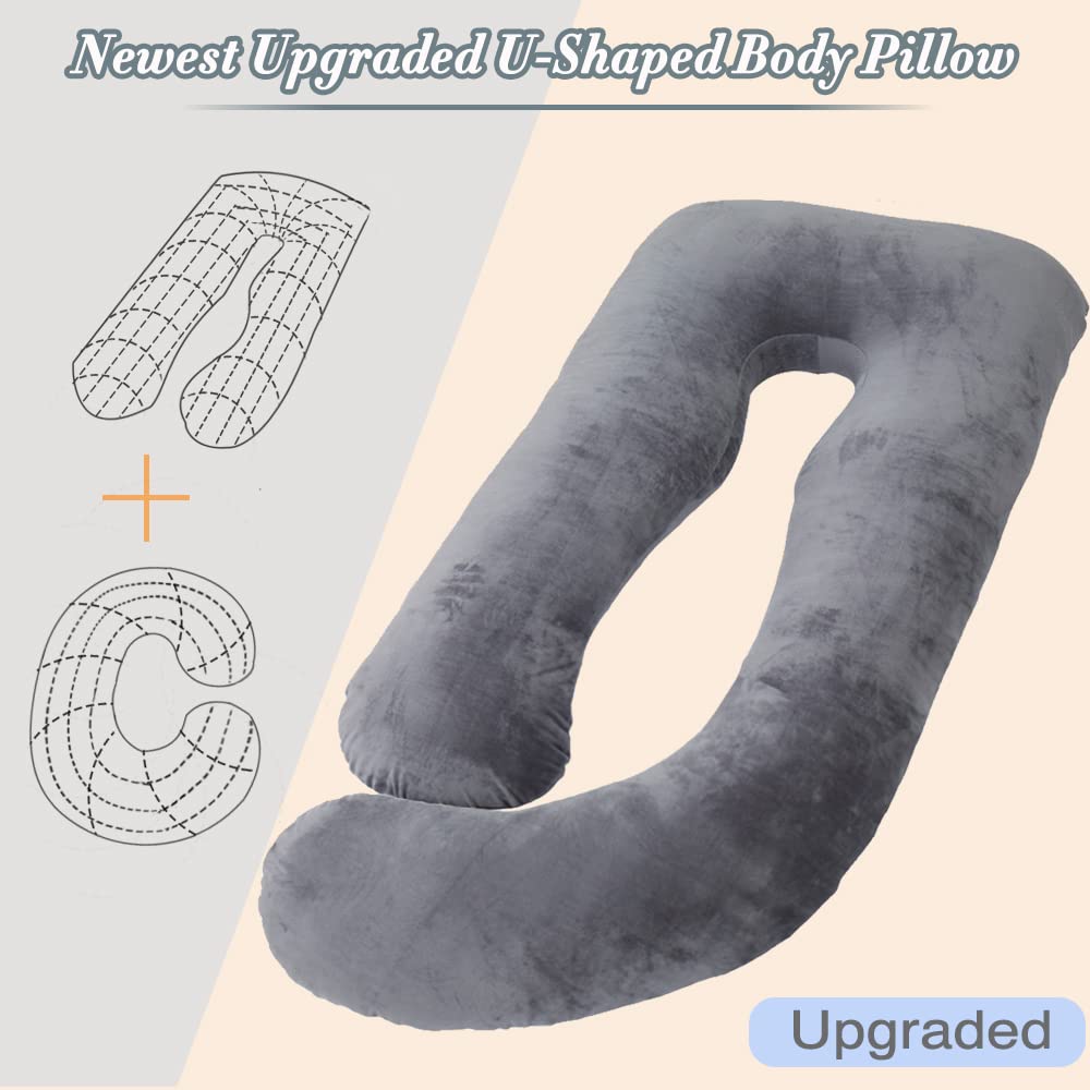 AMCATON U-shaped maternity pillow with ergonomic design reduces pressure points.