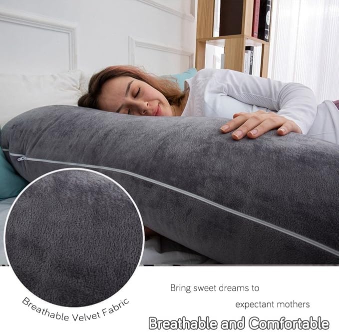 AMCATON velvet cover in dark grey delivers soft, skin-friendly comfort.