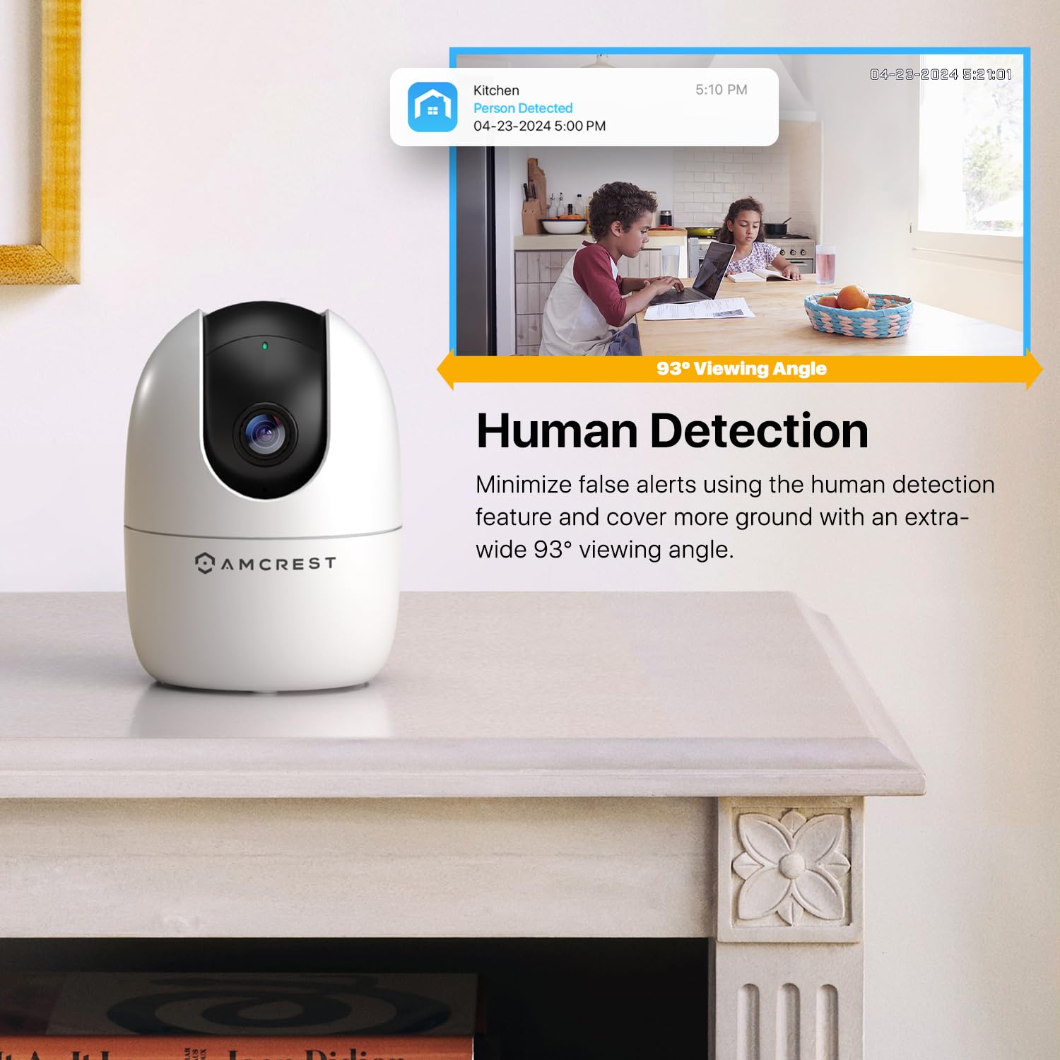 Amcrest ASH21-W- motion-tracking captures moving people and pets smoothly.