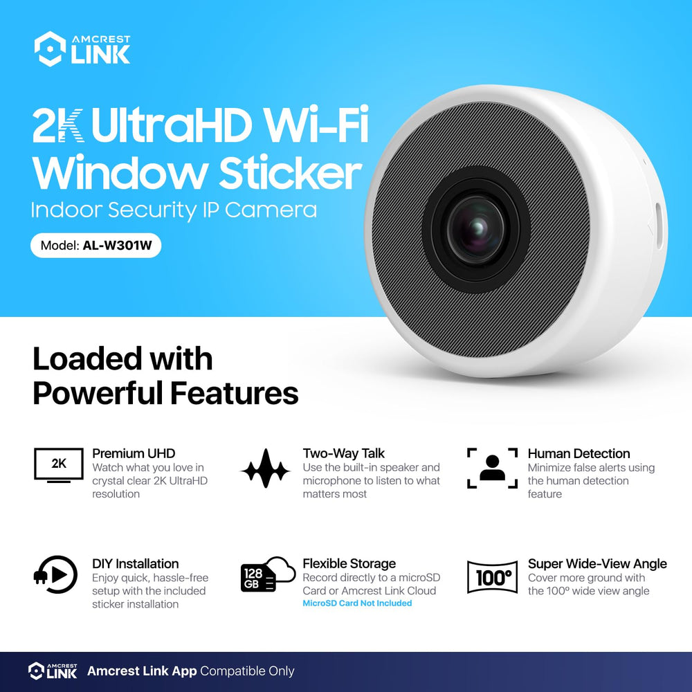 Amcrest Link 3MP window camera two-way audio for remote talk