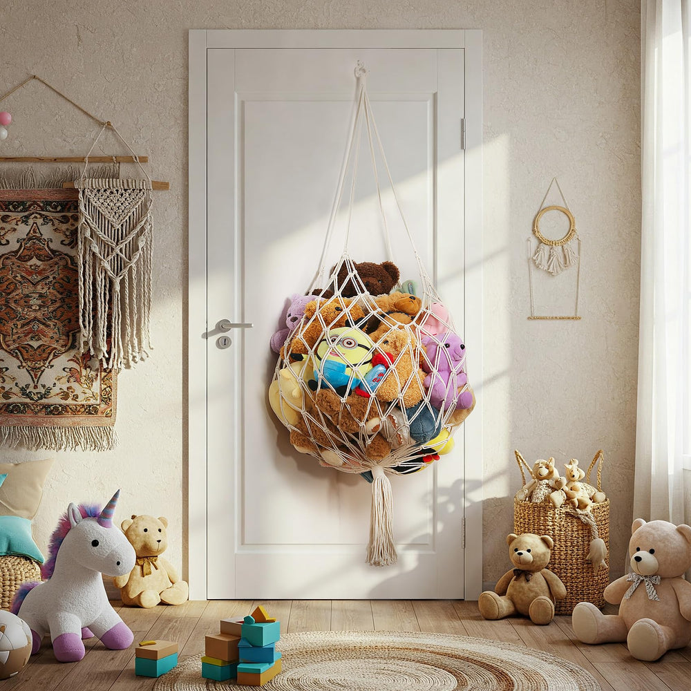 Amdermi large capacity plush storage holds multiple toys for clutter-free play areas