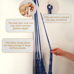 Amdermi stuffed animal hammock blue water-drop design enhances room decor