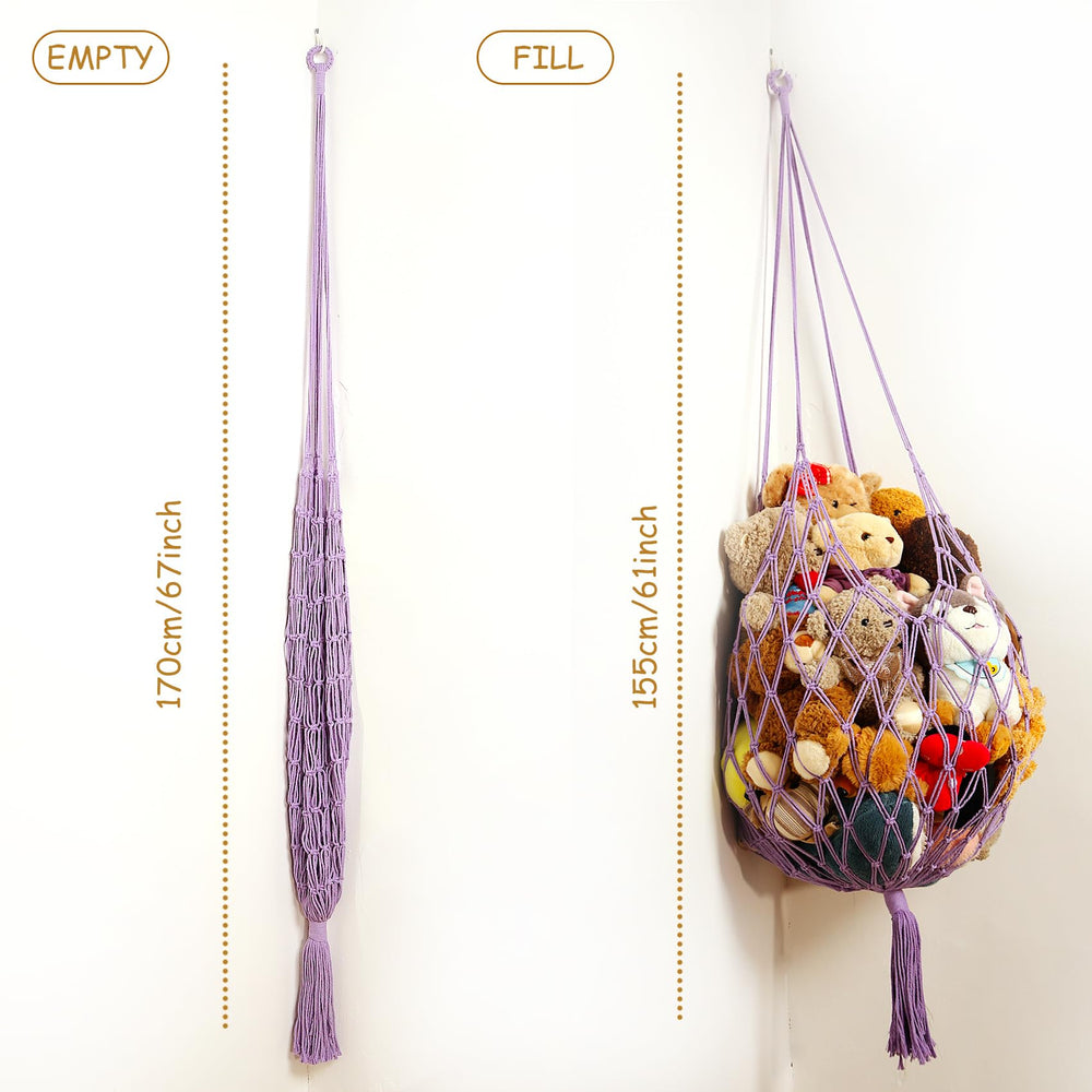 Amdermi stuffed animal hammock suits boho nursery decor and brightens spaces.