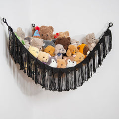 Amdermi stuffed animal hammock corner hanging net keeps plush toys off the floor and adds charm.