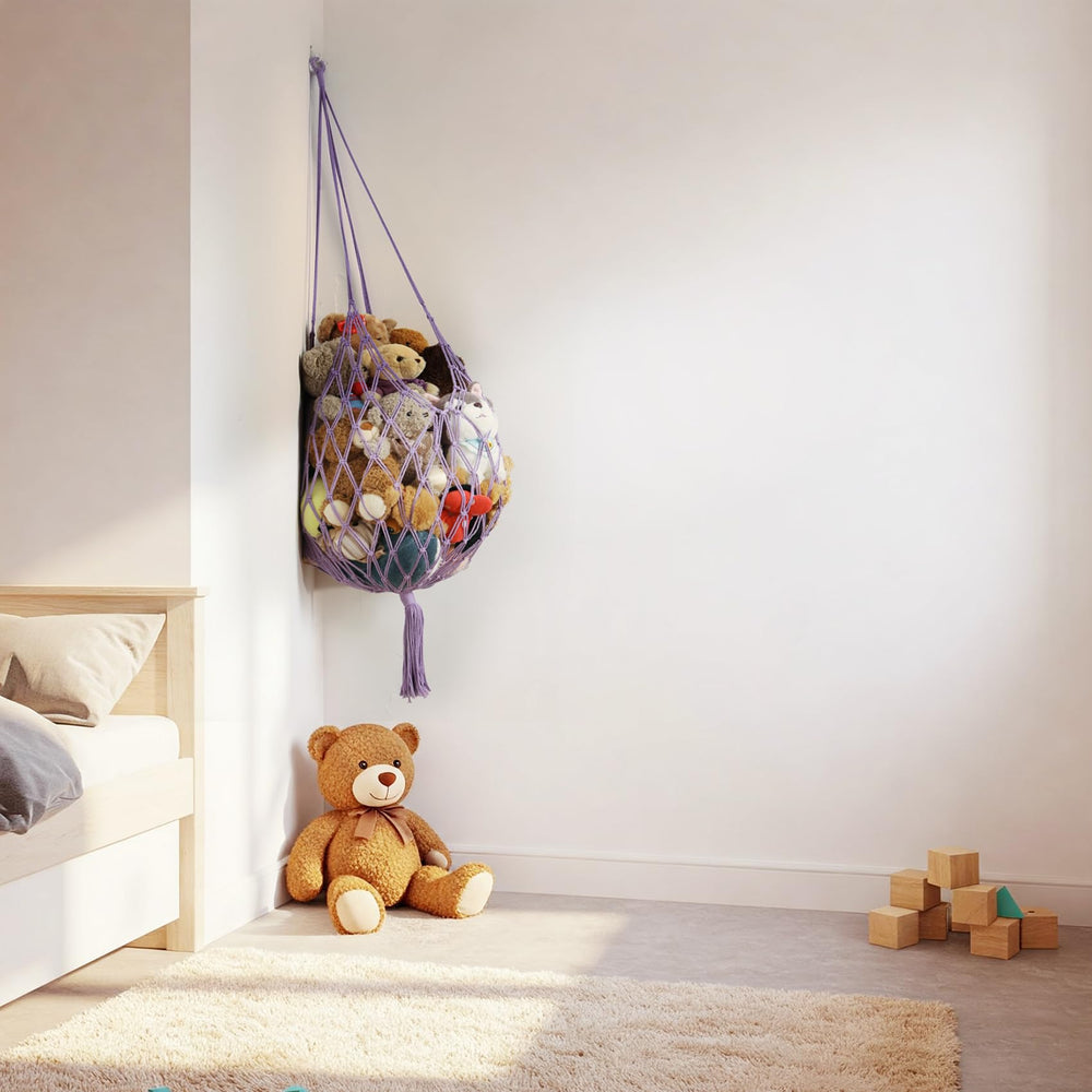 Amdermi stuffed animal hammock handmade cotton rope adds eco-friendly charm.