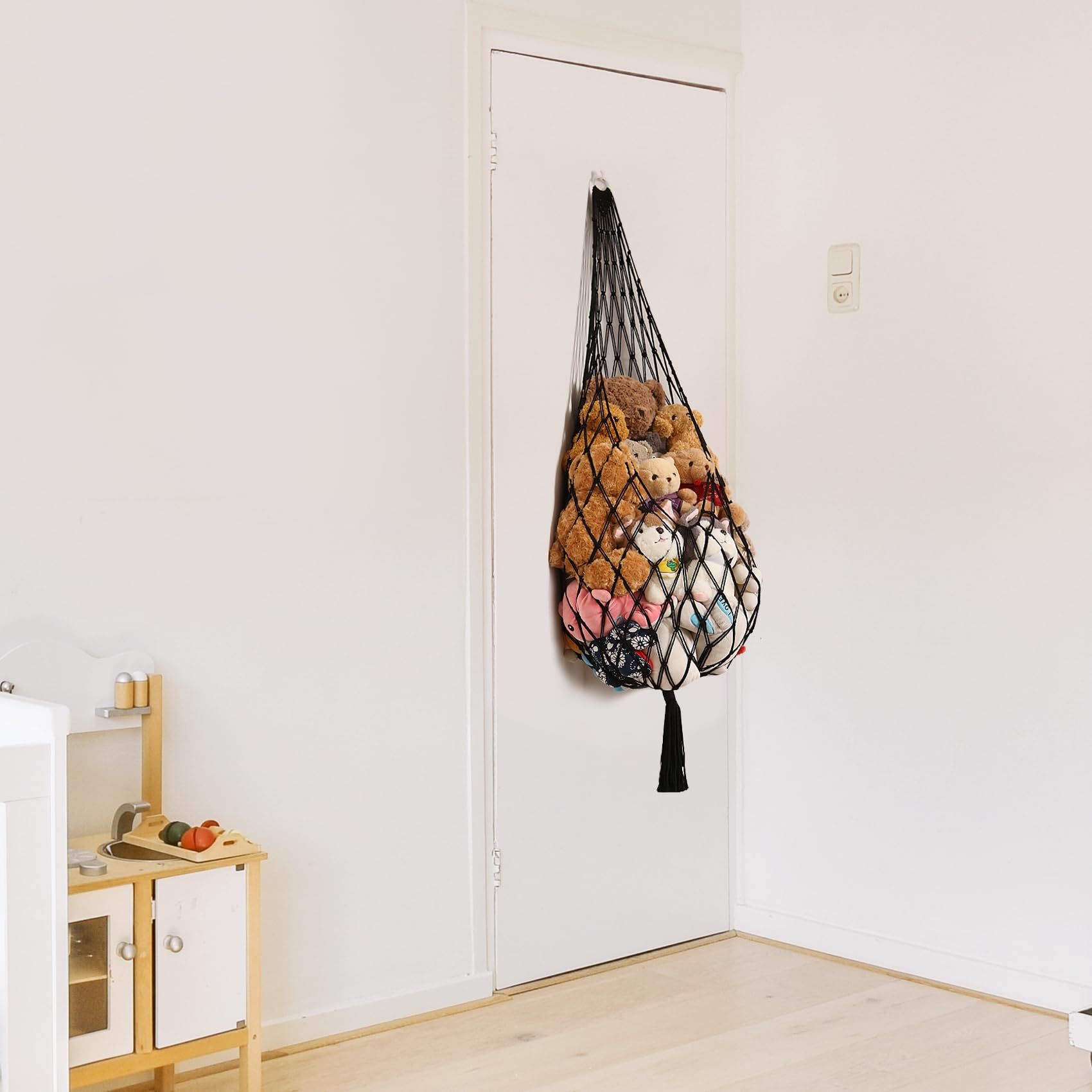 Amdermi stuffed animal hammock room-decor blends with nursery or living spaces.