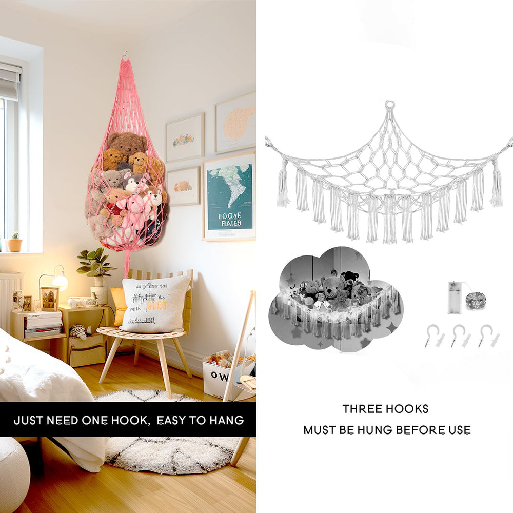 Amdermi net includes colorful clips for photos or small plush display
