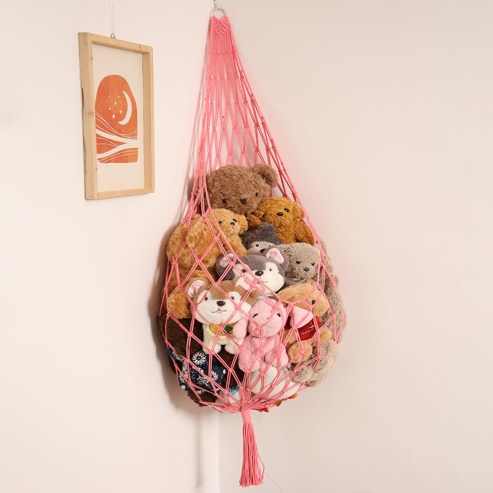 Amdermi stuffed animal net hammock wall mount saves space while showcasing plush toys