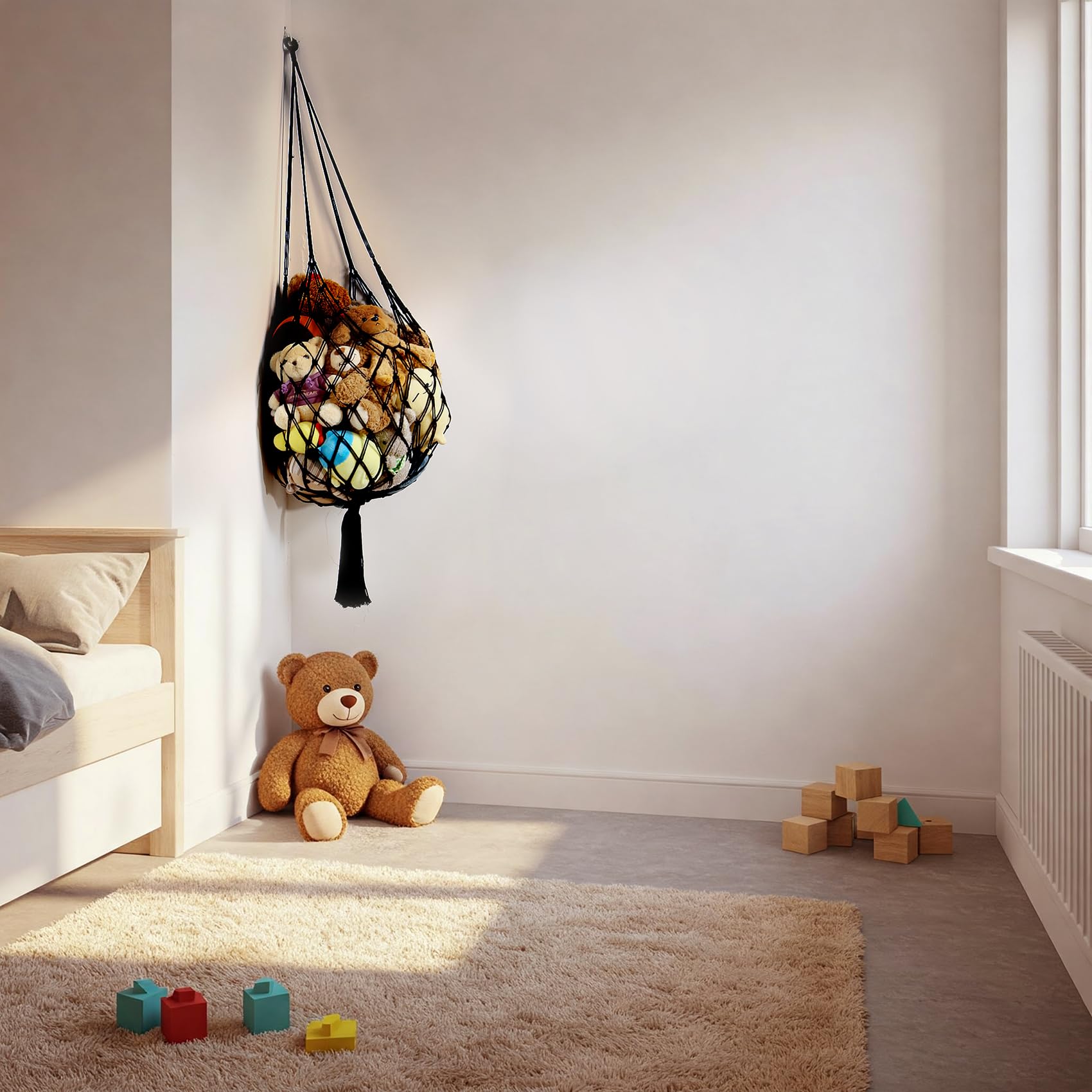Amdermi hammock crafted from eco-friendly cotton rope for durable, soft storage.